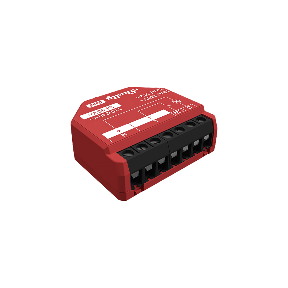 Module connecté Shelly 1PM Gen3 à placer derrière un interrupteur pour un éclairage intelligent