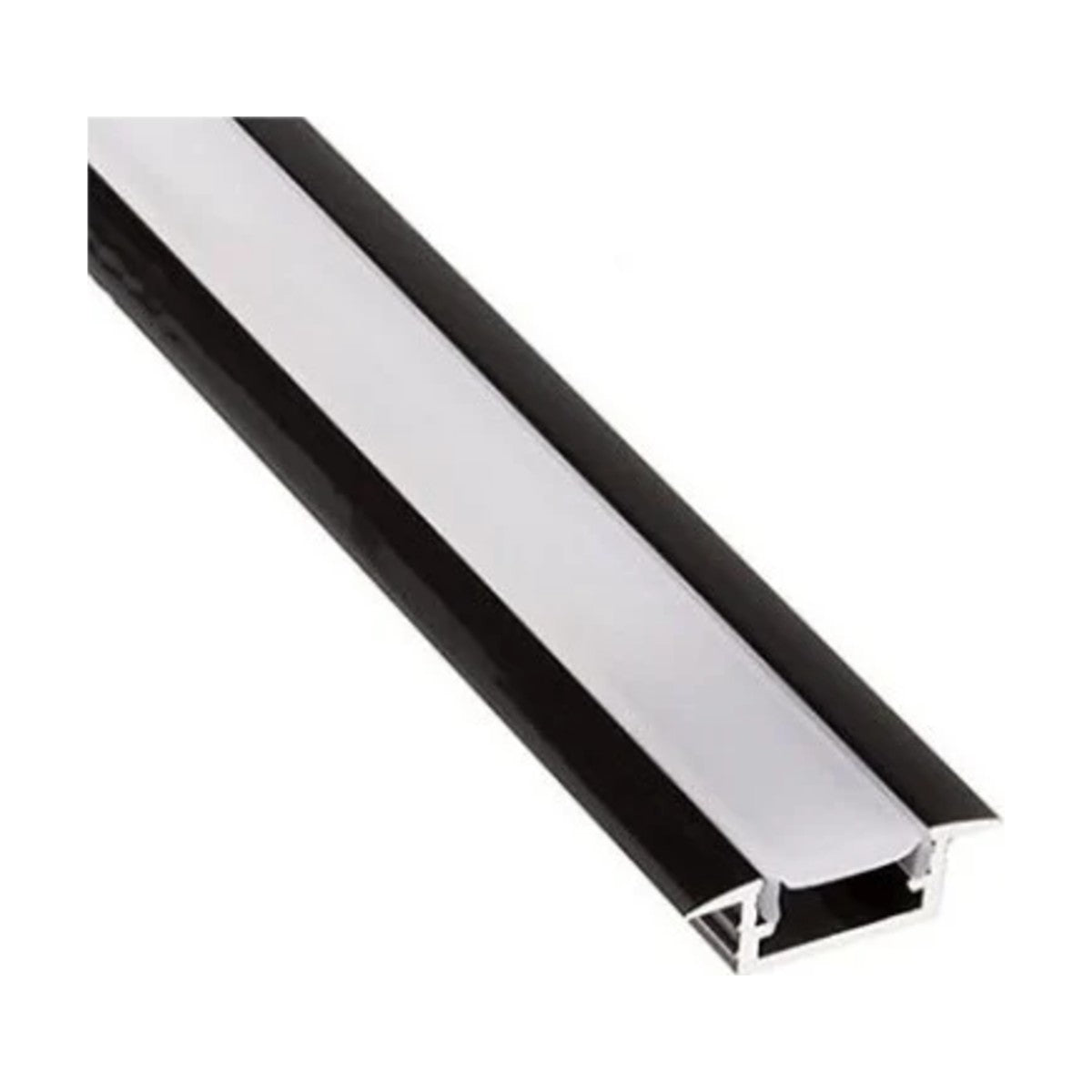 Profilé LED aluminium encastré PROFILIGHT noir mat 17 x 7 mm