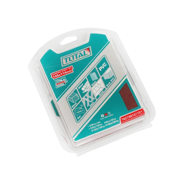 50 feuilles abrasives pour ponceuse orbitale TOTAL TAC749141121