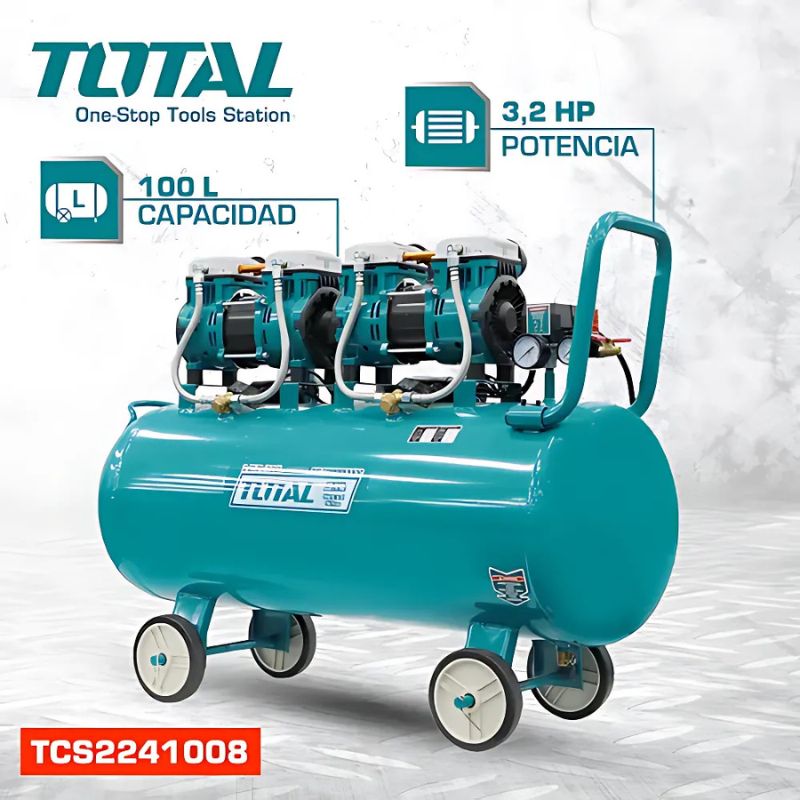 Compresseur d’air 100L 3.2 HP 8 Bars TOTAL TCS2241008