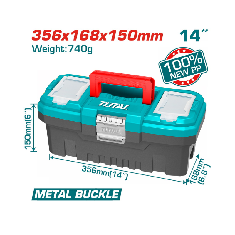 Mini Boite À Outils Vide 14″ En Plastique TOTAL TPBX0142