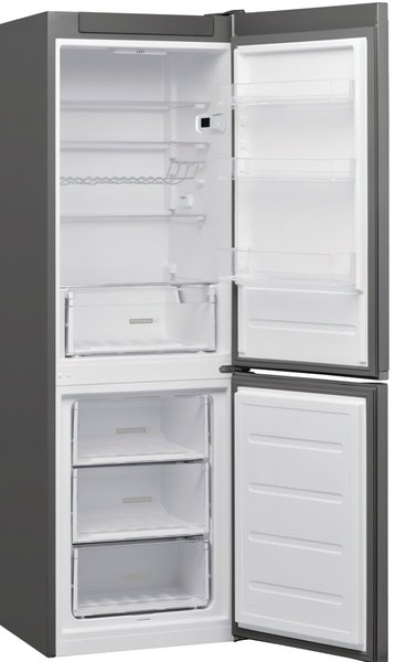 Intérieur du combiné Whirlpool W5 811E OX, réfrigérateur et congélateur