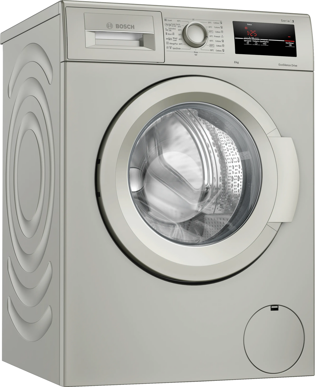 Machine à laver frontale 8 kg 1000 tr/min inox — Bosch WAJ2018SMA