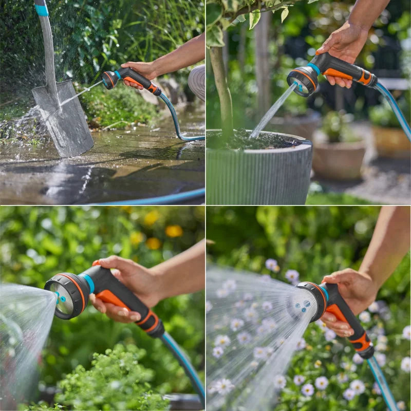 Tête du pistolet multi-applications Classic Gardena et sélecteur des quatre formes de jet