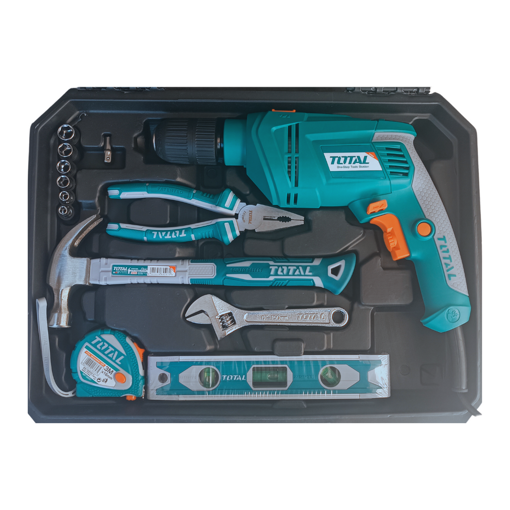 Perceuse 650W avec Jeu d’outils de 101 Pièces TOTAL THKTHP1012