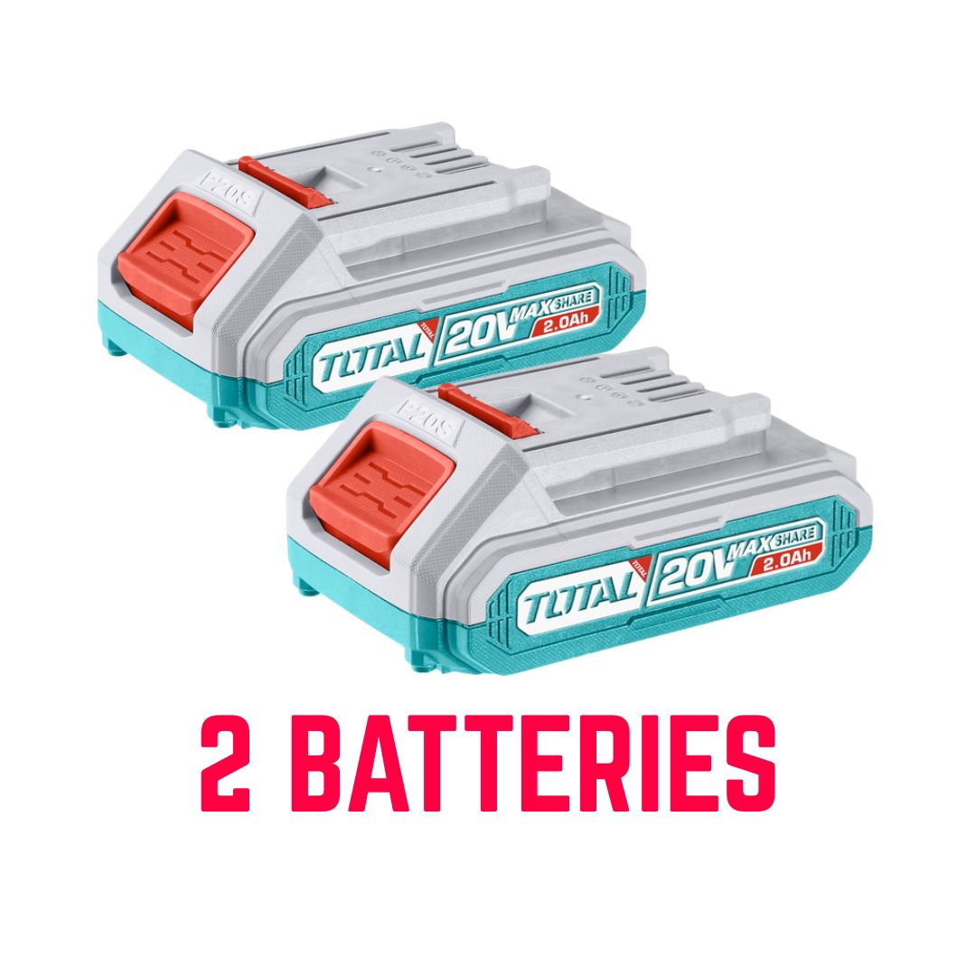 Visseuse perceuse sans fil brushless TOTAL TIDLI206681 20 V avec 2 batteries