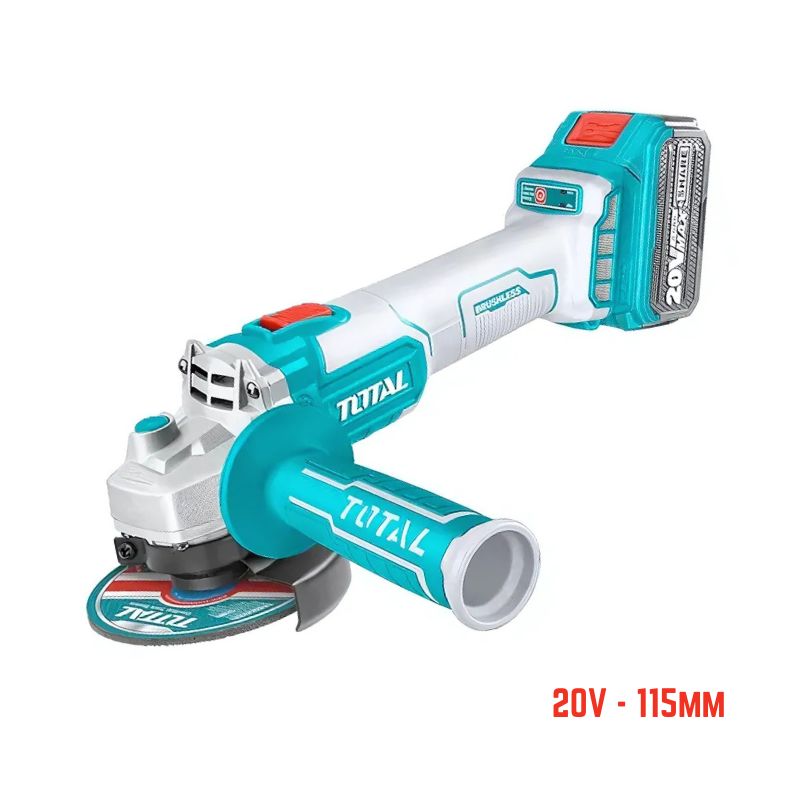 Meuleuse d'angle sans fil brushless TOTAL TAGLI261521 20 V disque 115 mm avec batterie et chargeur