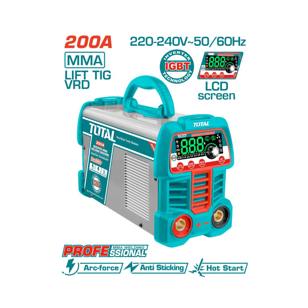 Poste à souder 200A MMA TIG 4mm TOTAL TW2200691