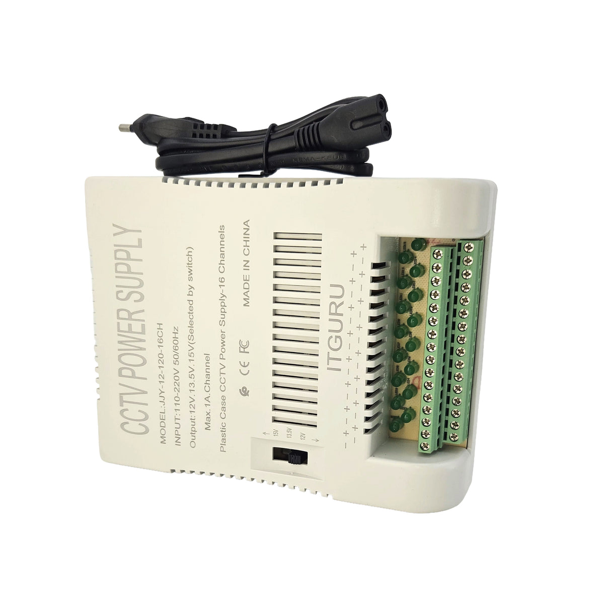 Bloc d’alimentation caméras 16 canaux ITGURU — détail
