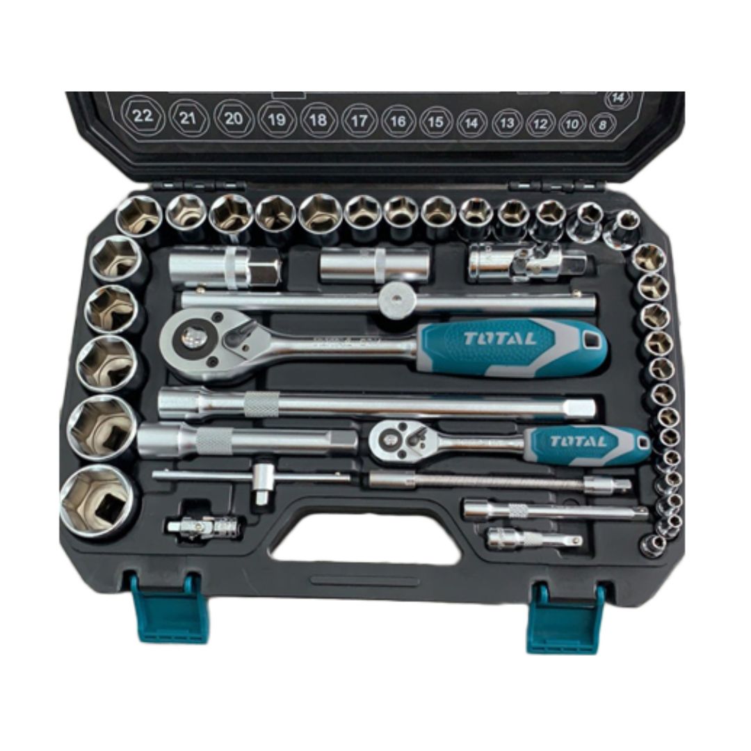 Ensemble de 44 douilles 1/4″ + 1/2″ TOTAL THT421441