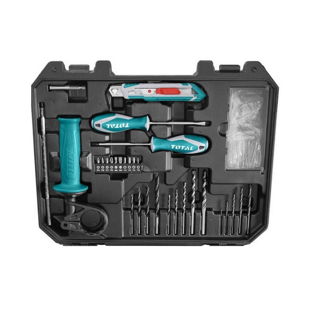 Perceuse 650W avec Jeu d’outils de 101 Pièces TOTAL THKTHP1012