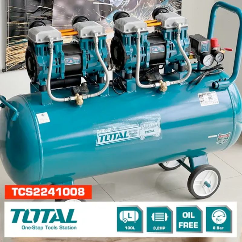 Compresseur d’air 100L 3.2 HP 8 Bars TOTAL TCS2241008