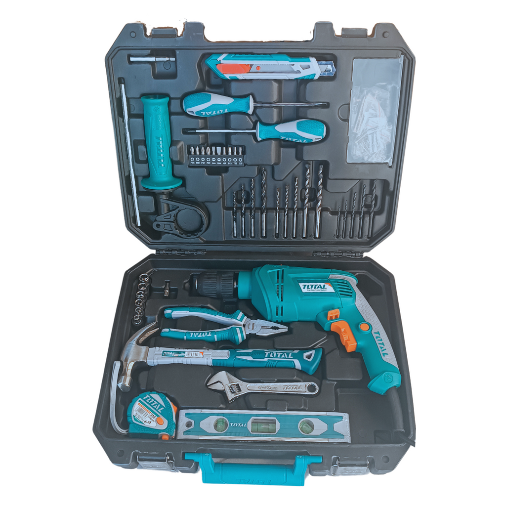 Perceuse 650W avec Jeu d’outils de 101 Pièces TOTAL THKTHP1012