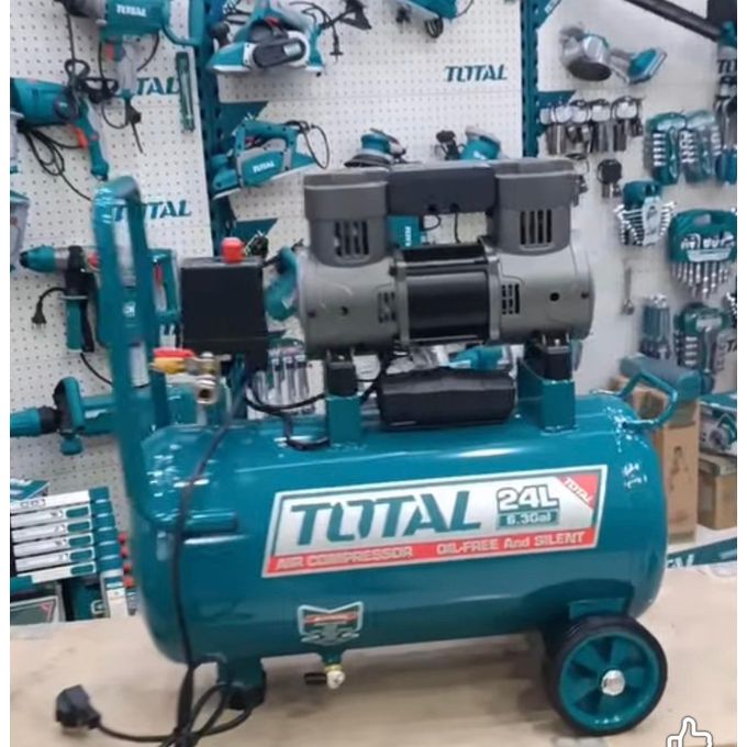 Compresseur d’air silencieux 24 L sans huile TOTAL TCS1110242