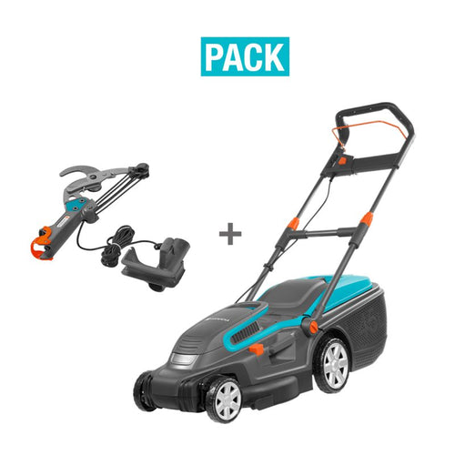 Pack tondeuse électrique PowerMax 1800/42 + échenilloir à lame franche combisystem — Gardena