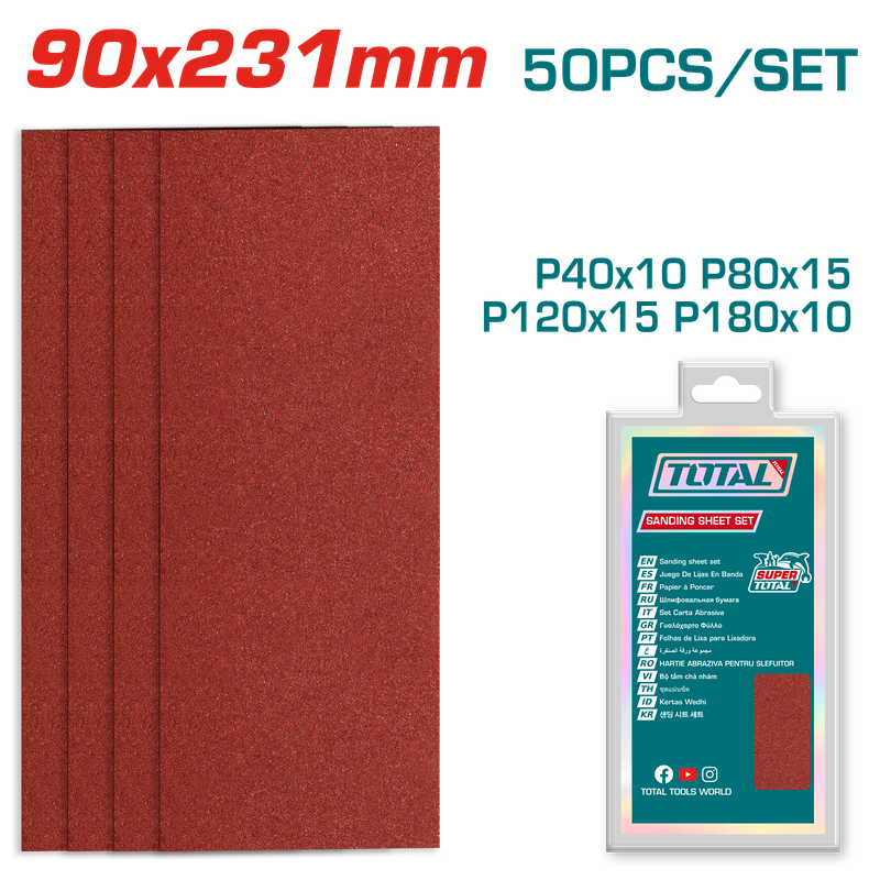 Set de 50 feuilles abrasives TOTAL TAC7492412