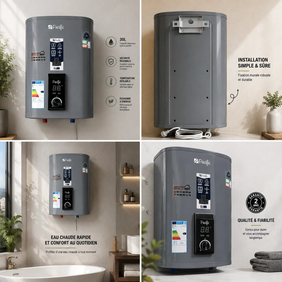 chauffe eau electrique Pacific 30L