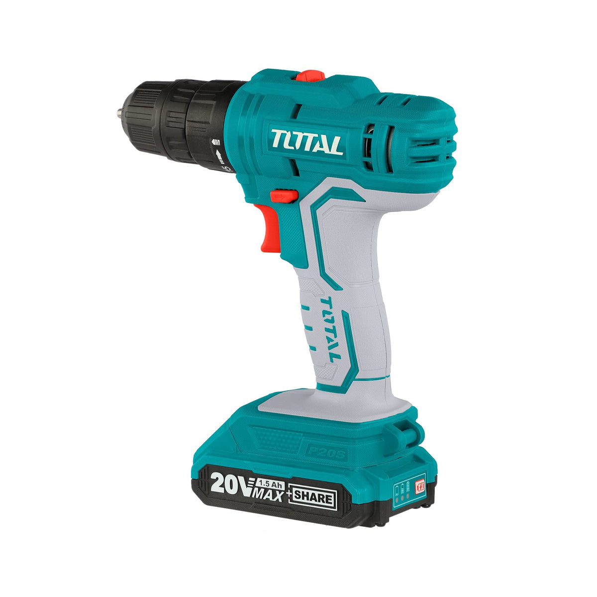 Visseuse perceuse sans fil TOTAL TDLI20011 20 V, 45 Nm, avec batterie et chargeur