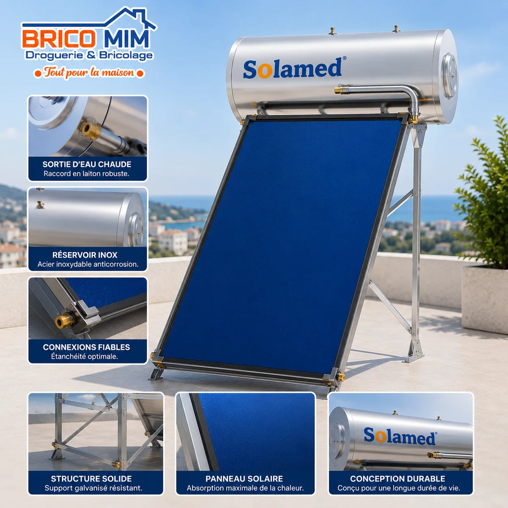 CHAUFFE EAU SOLAIRE SOLAMED 200L 1 PLAQUE :