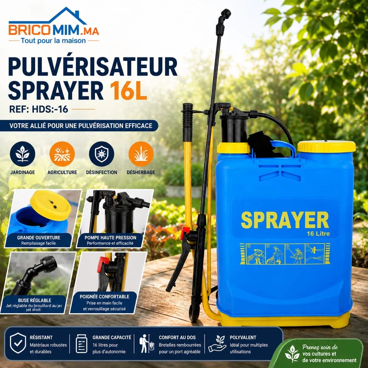 PULVERISATEUR SPRAYER 16L REF:HDS:-16