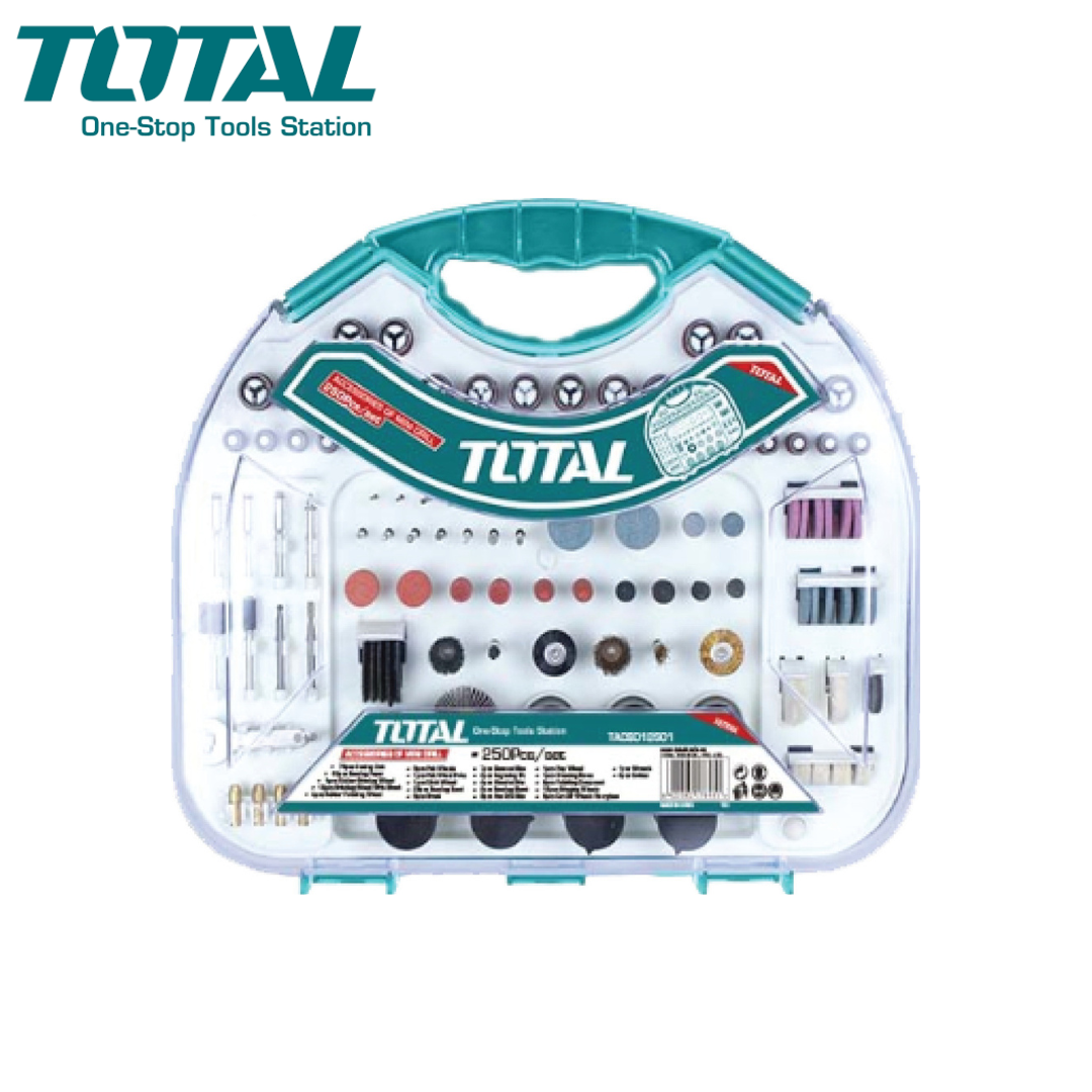 Ensemble de mini perceuse 250 Pièces TOTAL TACSD12501