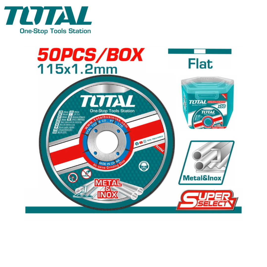 Disques à tronçonner en métal abrasif 50 pièces TOTAL TAC22111550