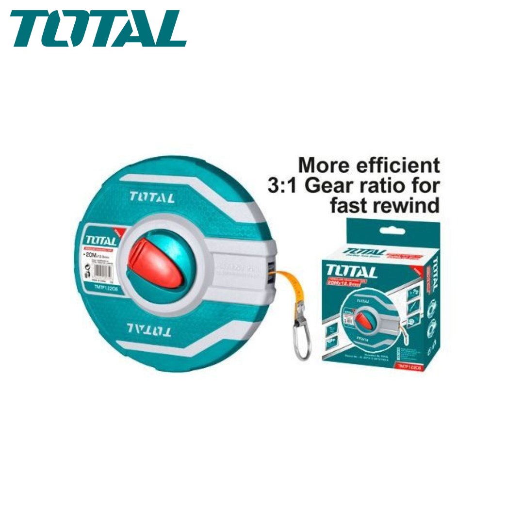 Ruban à mesurer en fibre de verre 20m*12.5mm TOTAL TMTF12206