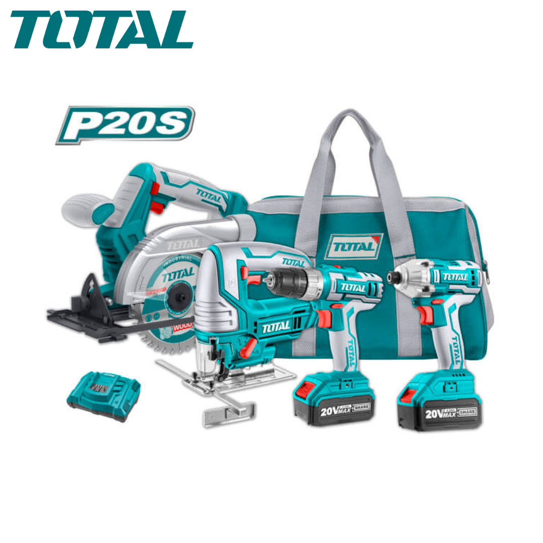 Kit Combo Lithium-Ion sans fil 4 pièces TOTAL TCKLI2010-1