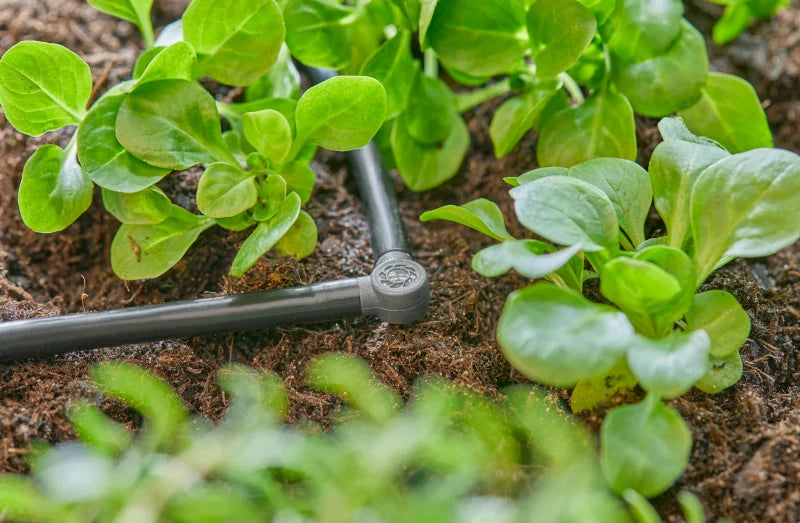 Jonction en L Gardena posant un angle à 90° sur un tuyau d'alimentation 4,6 mm