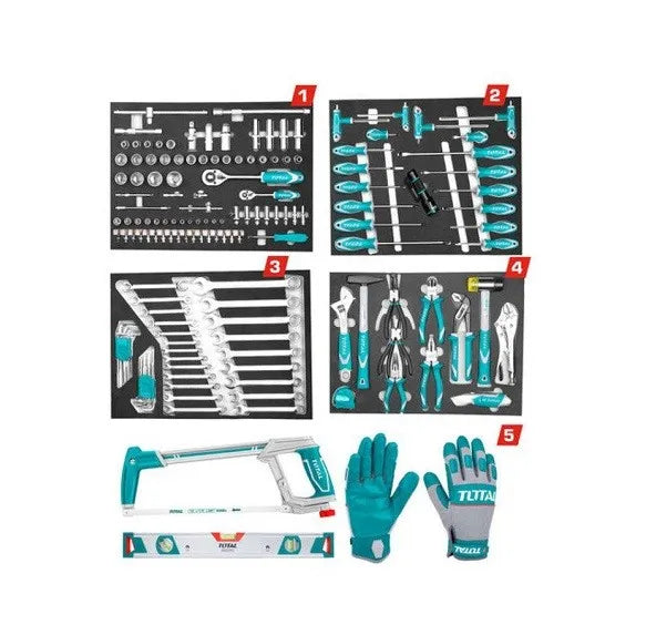 Coffret d’outils de 162 pièces TOTAL THPTCS71621