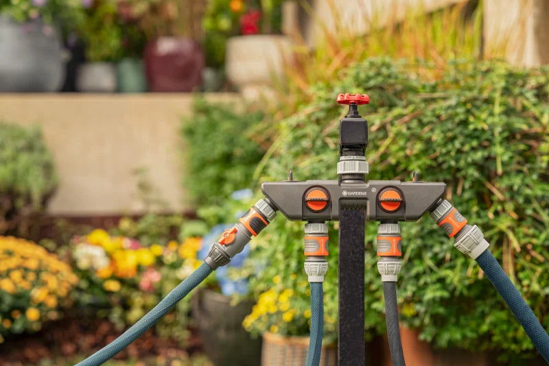 Sélecteur 4 voies Gardena alimenté par un point d'eau unique