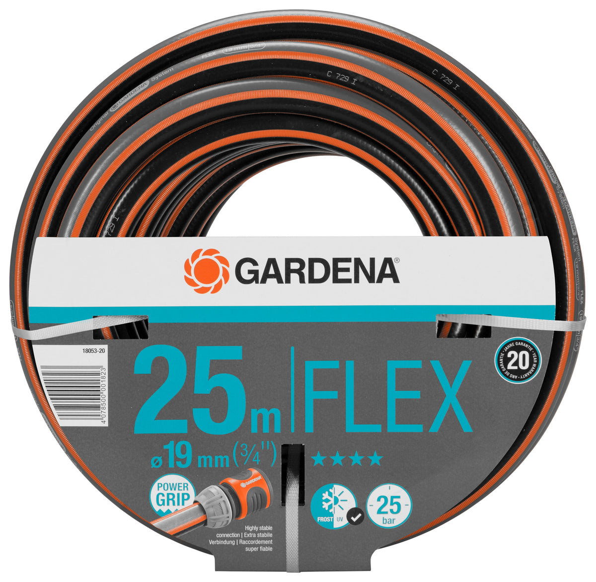 Tuyau d'arrosage Gardena Comfort FLEX 19 mm 3/4 pouce de 25 m, vue d'ensemble du rouleau