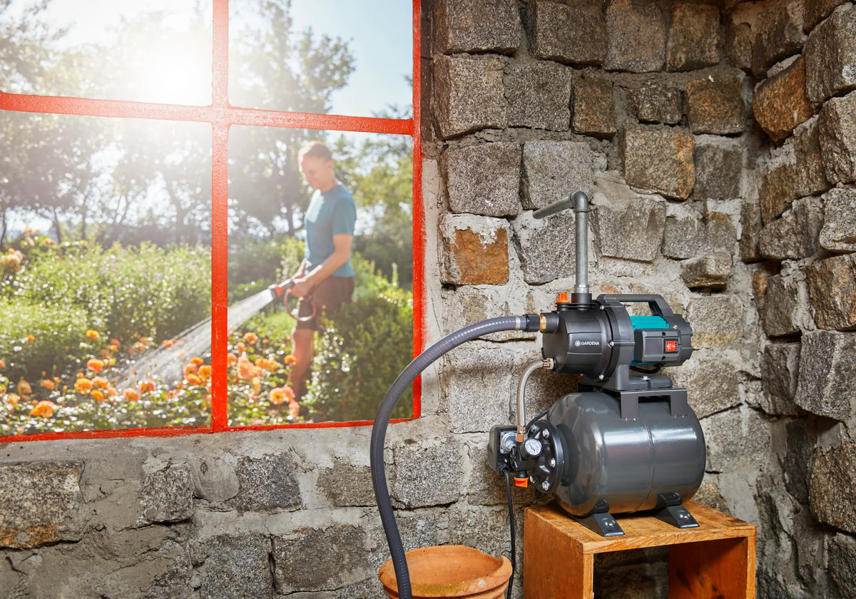 Groupe de surpression Gardena 3700/4 installé et raccordé