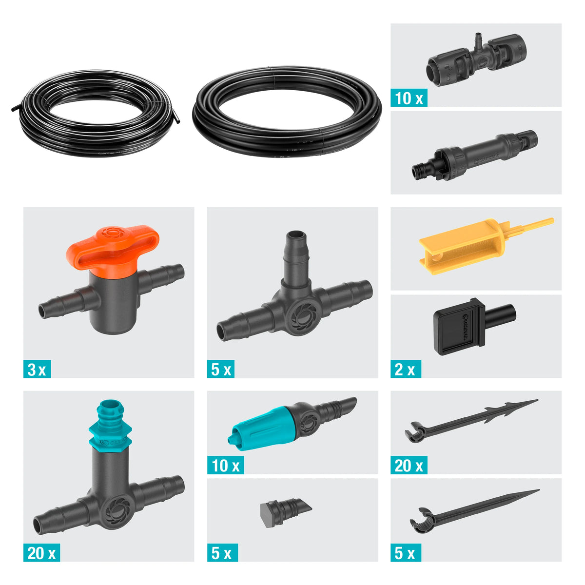 Kit d'arrosage goutte-à-goutte Gardena pour terrasse, jusqu'à 30 plantes