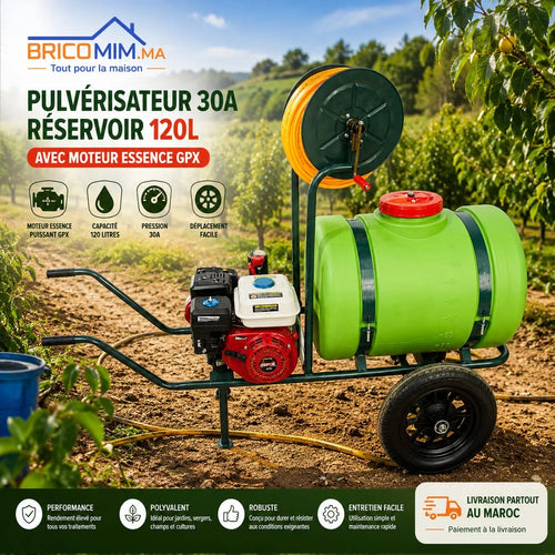 : PULVERISATEUR 30A RESERVOIR 120L AVEC MOTEUR ESSENCE GPX