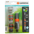 Nécessaire d'arrosage de base Gardena 13 mm et 15 mm : lance de nettoyage, nez de robinet, adaptateur et raccords