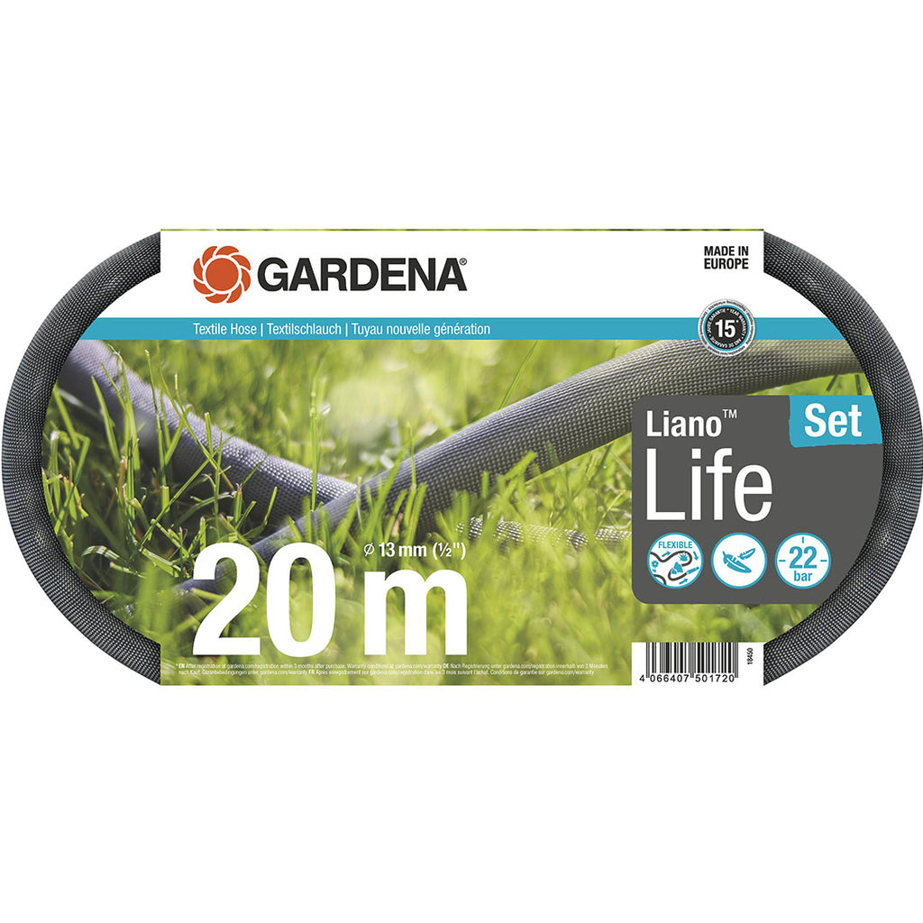 Kit tuyau d'arrosage Liano Life 20 m Gardena complet