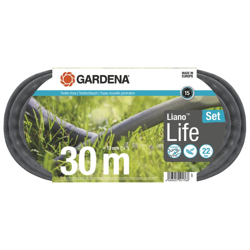 Kit tuyau d'arrosage Liano Life 30 m Gardena complet