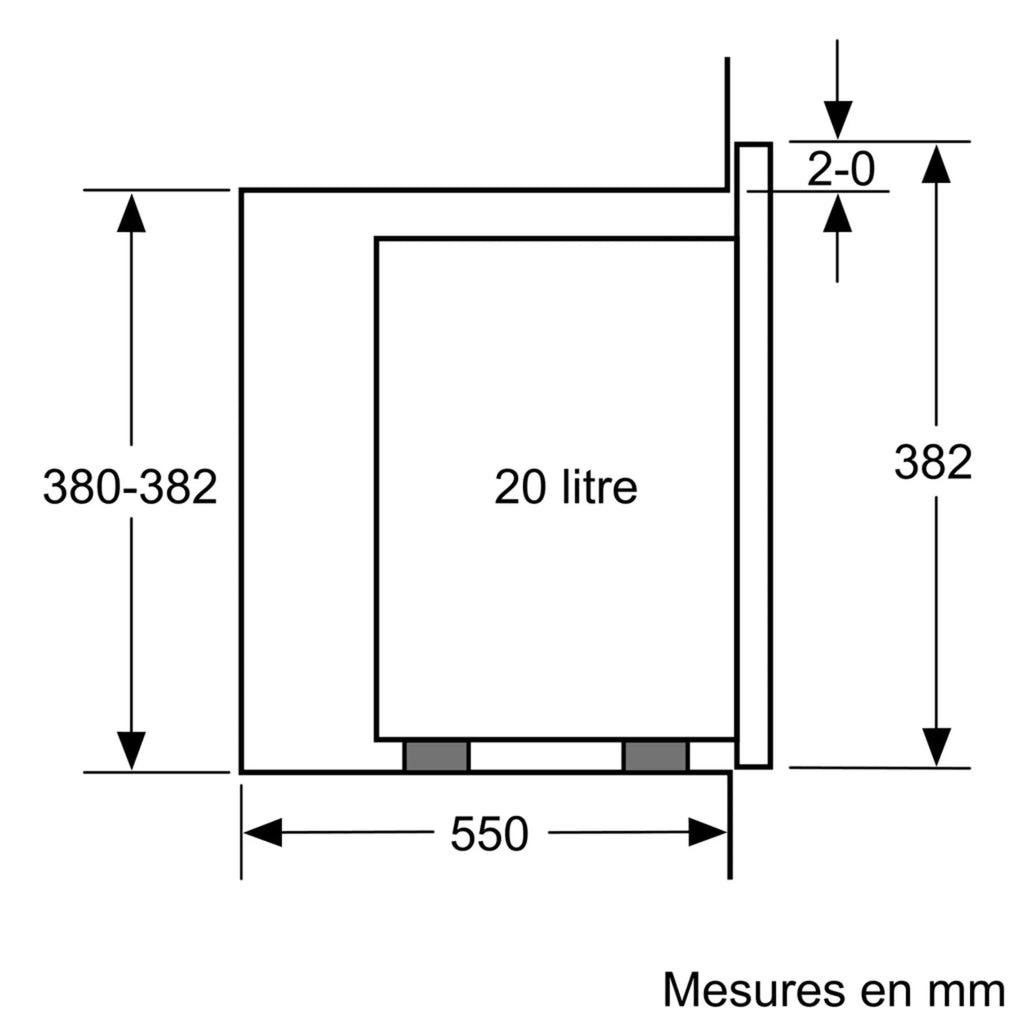 Dimensions d'encastrement Bosch BFL520MS0