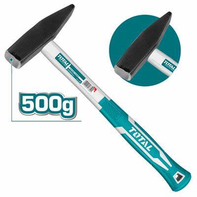 Marteau de mécanicien TOTAL THT715006 de 500 g à manche en fibre de verre bicolore
