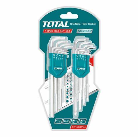 Jeu de clés Hexagonales & Torx 18 Pièces TOTAL THT106KT0181