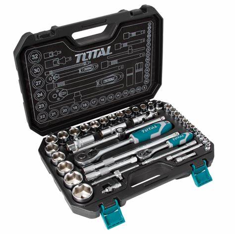 Ensemble de 44 douilles 1/4″ + 1/2″ TOTAL THT421441