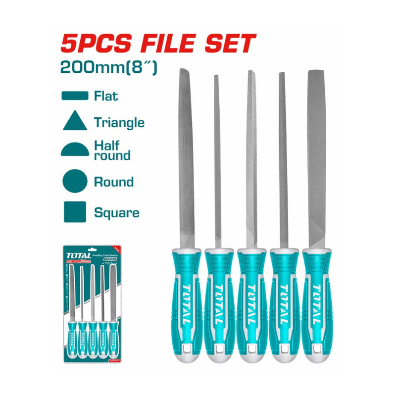 Ensemble de 5 limes Assorties 8″ TOTAL THT918516