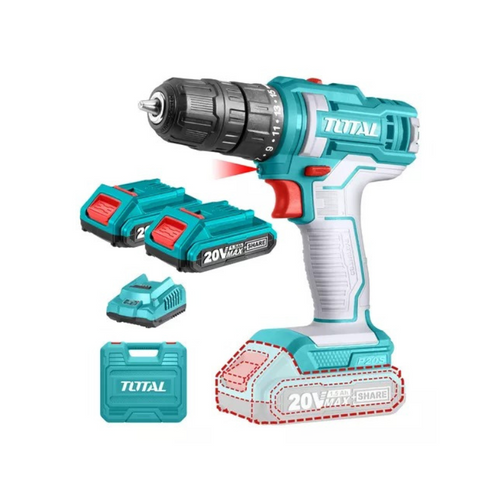 Visseuse perceuse sans fil 20 V 2 Ah + 47 accessoires — TOTAL TDLI200528