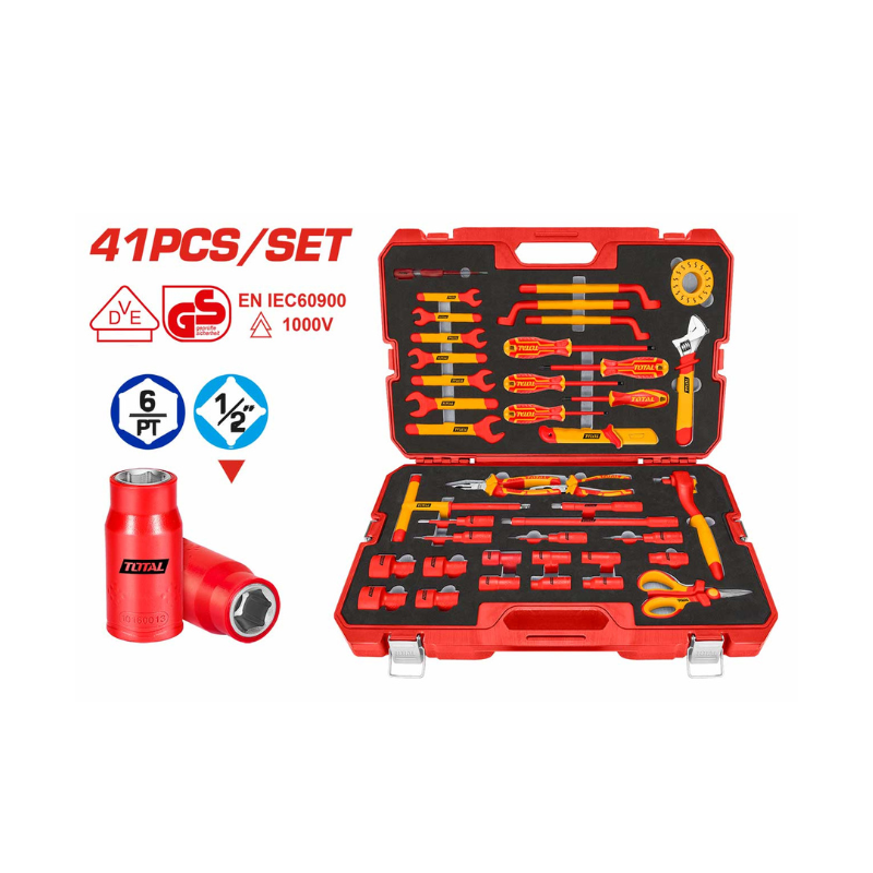 Ensemble d’outils à main isolés 41 pièces TOTAL THKITH4101