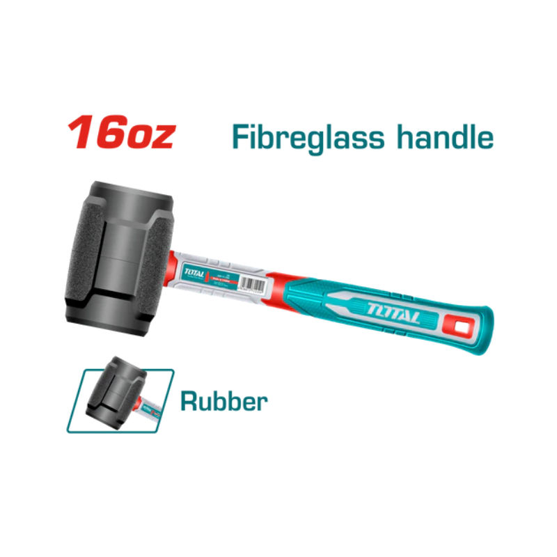 Marteau en caoutchouc 450 g manche en fibre de verre TOTAL THRUH6816