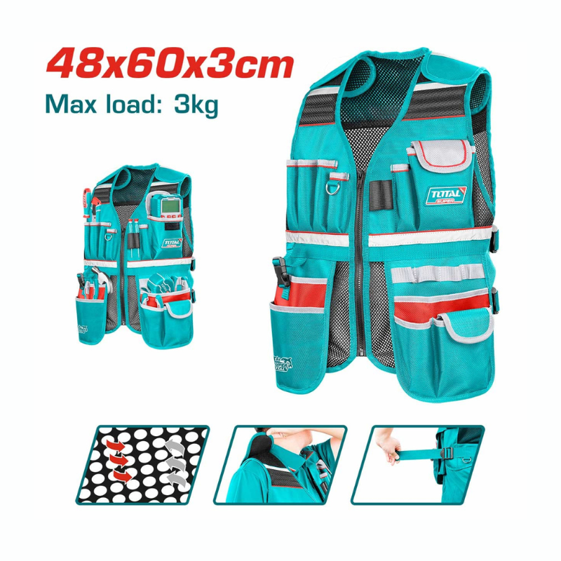 Gilet porte-outils en maille aérée TOTAL TTVT16025