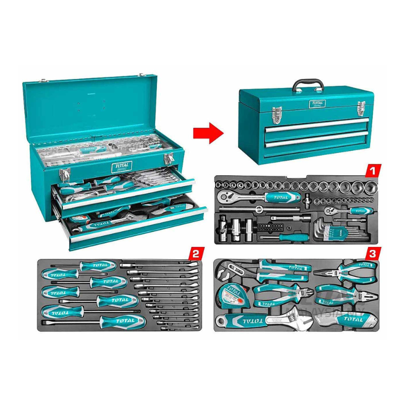 Coffret d’outils à main 97 pièces TOTAL THPTCS70971