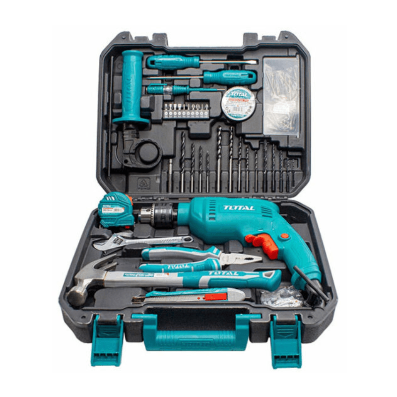 Caisse à outils 115 pièces Avec Perceuse 680W TOTAL THKTHP1152