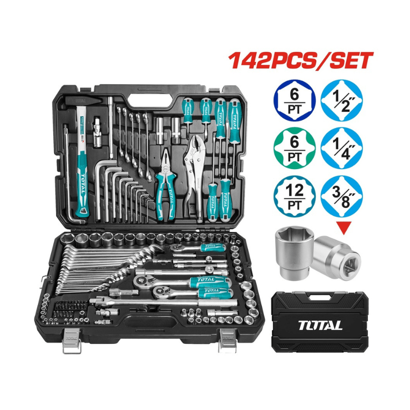 Ensemble d’outils de combinaison de 142 pièces TOTAL THKTHP21426